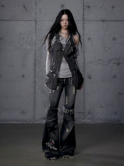 Stacked Waisted Irregular Vest【s0000013472】