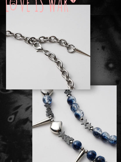 Handmade Y2K Beaded Punk Necklace【s0000018965】