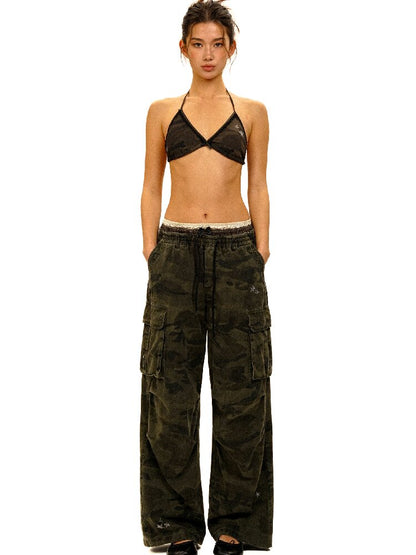 Star Rhinestone Camo Work Pants【s0000017908】