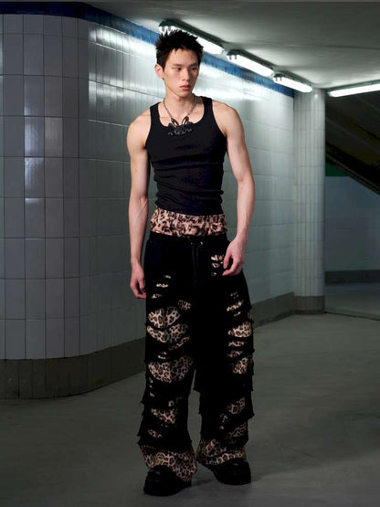 Leopard Print Ripped Double Jumper【s0000014647】