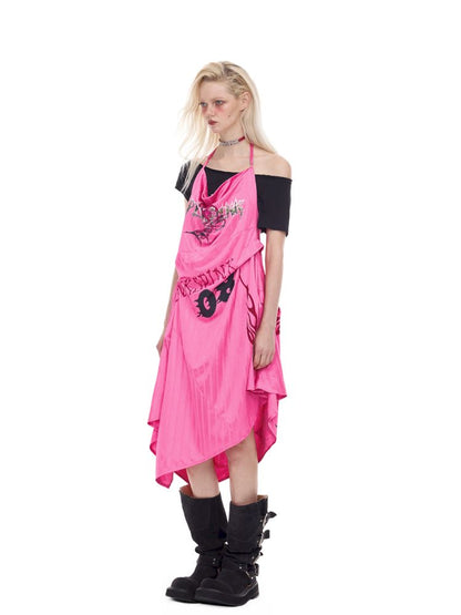 A-line Y2K sports halter dress【s0000012974】
