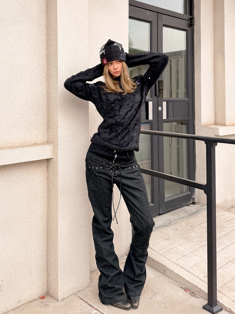 Stacked Raw Denim Zipper Jeans【s0000018188】
