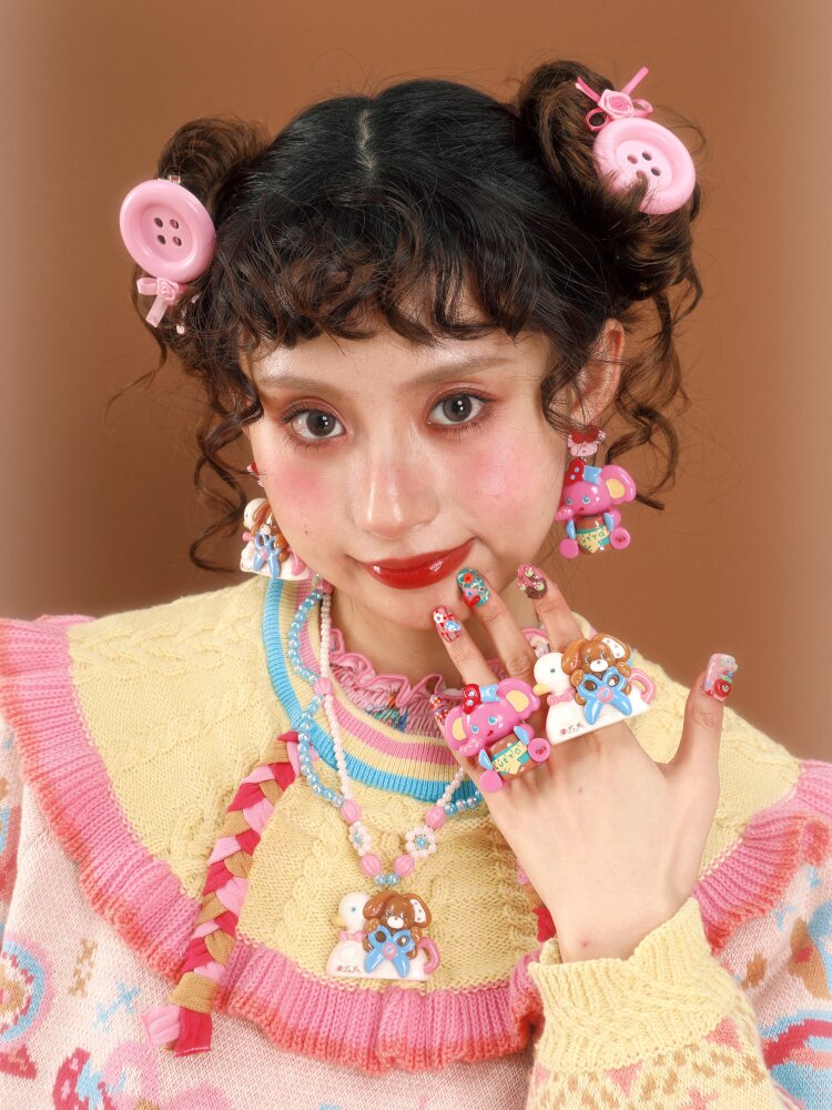 Swan Boat Rabbit Resin Earrings【s0000015593】