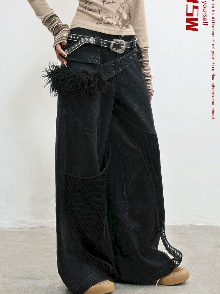 Distressed Workwear Loose Jeans【s0000014836】