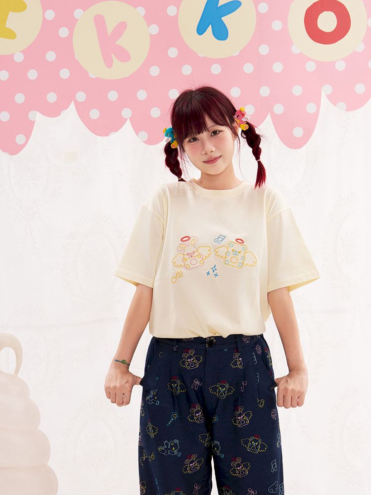 Animal Angel Embroidered T-Shirt【s0000013183】