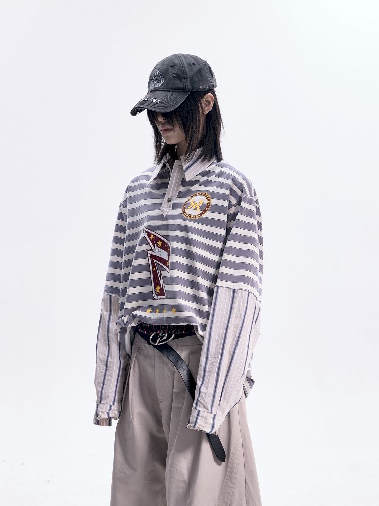 Polo Collar Long Sleeve T-shirt【s0000012088】