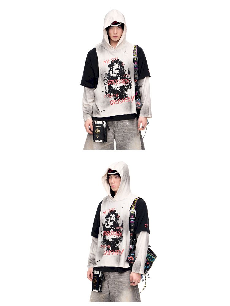 Color Rubbed Printed Long Sleeve Tee【s0000011696】