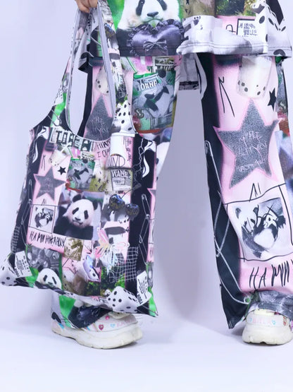 Panda Tote Bag Canvas Shoulder Bag【s0000013975】