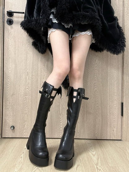 Gothic Punk Bat Skinny Boots【s0000016372】