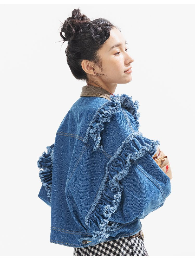 Plaid Denim Loose Trench Coat【s0000011319】