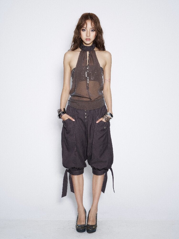 Melange Mesh Diamond Vest Top【s0000016678】