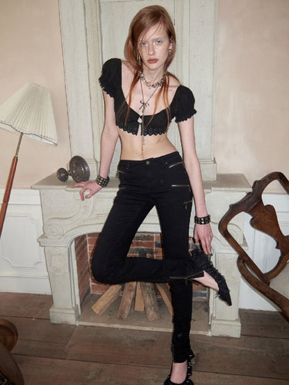 Washed Elastic Skinny Jeans【s0000016921】