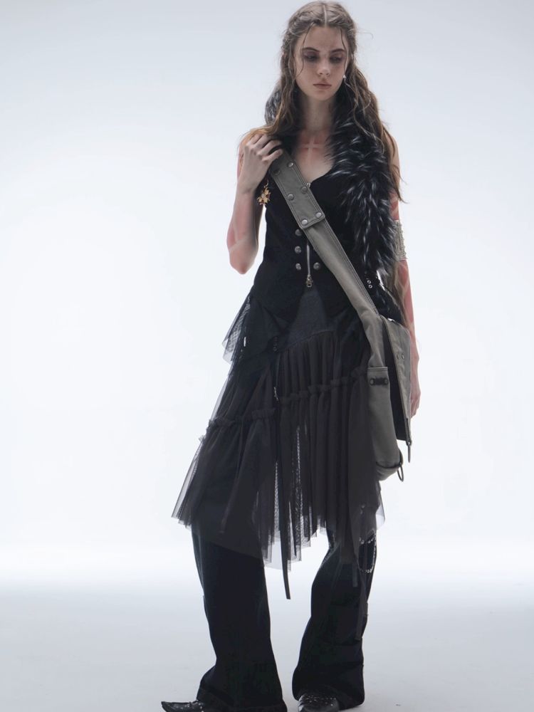 Tulle Pleated Tiered Layered Skirt【s0000013907】