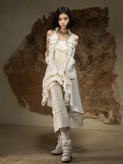 Dark Punk Cropped Gal Style Pants【s0000016889】