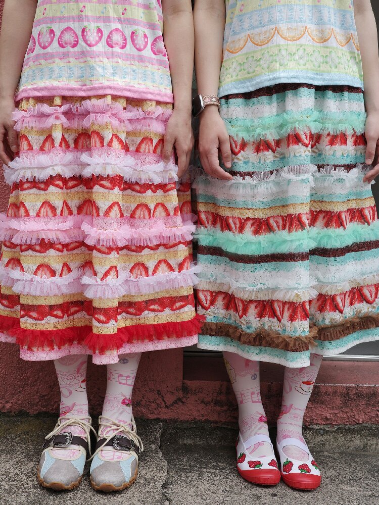 Cake Print Lace Midi Skirt【s0000017763】