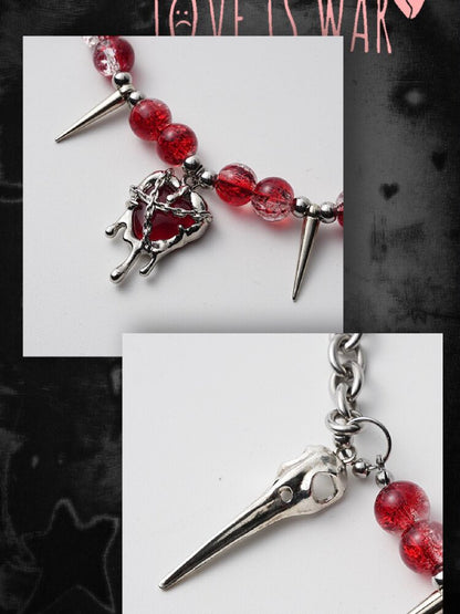 Handmade Y2K Punk Beaded Necklace【s0000018966】