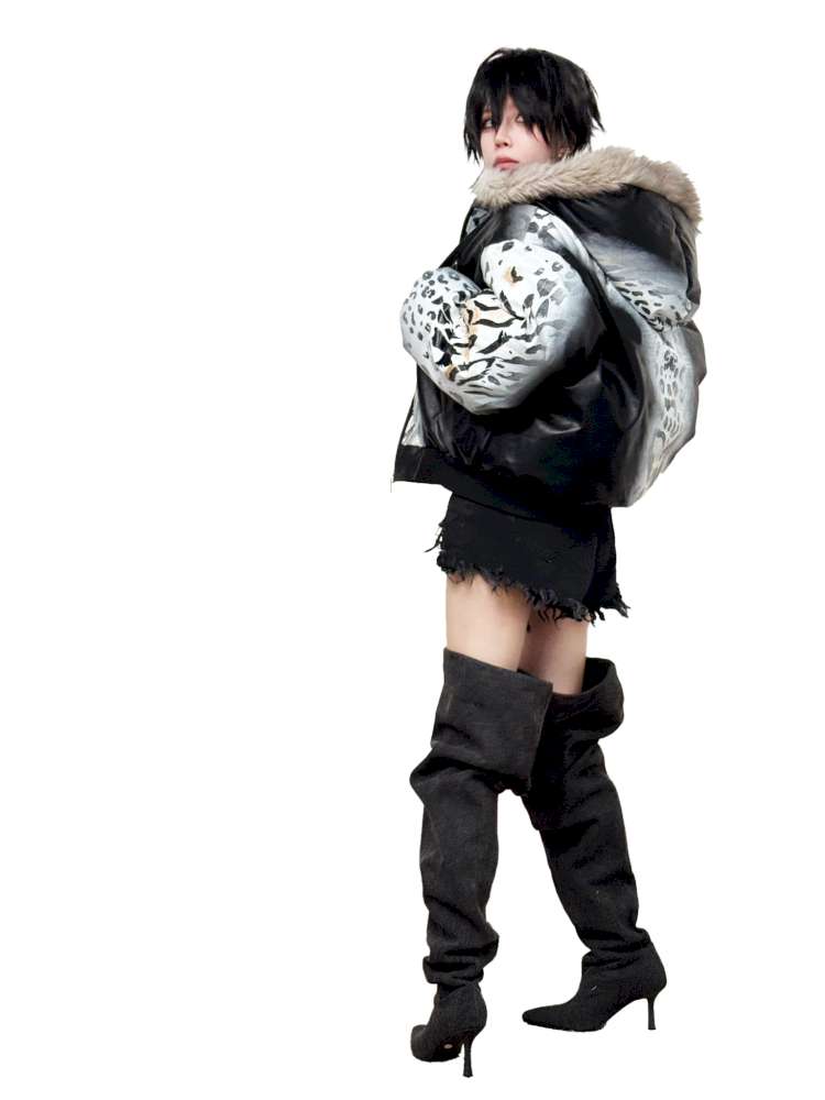 Gradient Cotton Hooded Leopard Jacket【s0000014863】