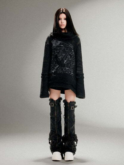 High Neck Fringe Sweater【s0000011259】