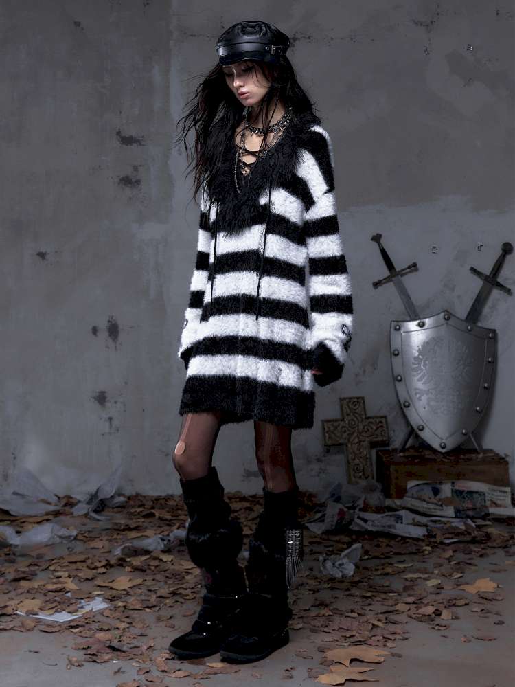 Long-Sleeve Striped Sweater【s0000014474】