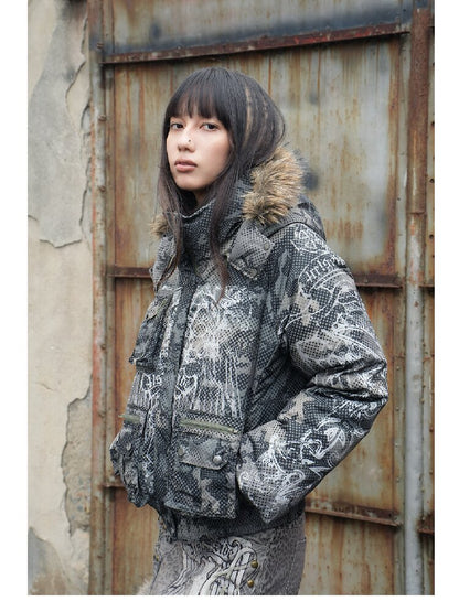 Vintage Pattern Star Duck Down Jacket【s0000018069】