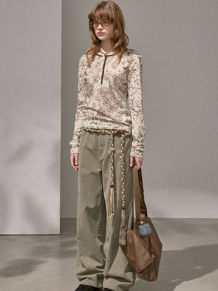 Split Side Pocket Riveted Washed Trousers【s0000014406】