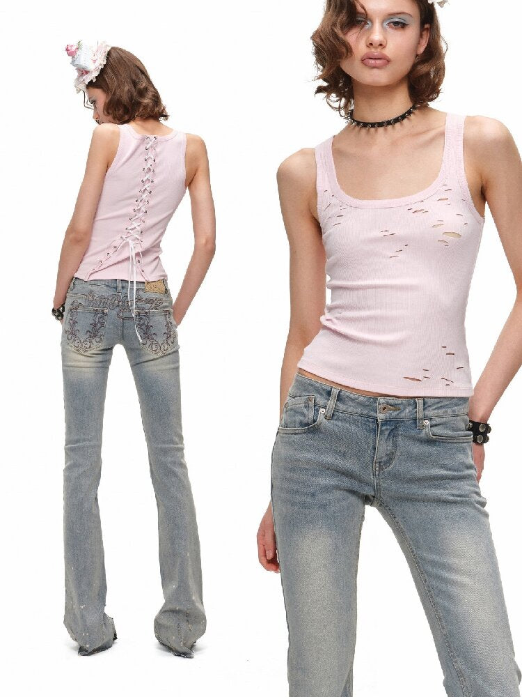 Hole U-Neck Cross-Strap Slimming Vest【s0000016911】