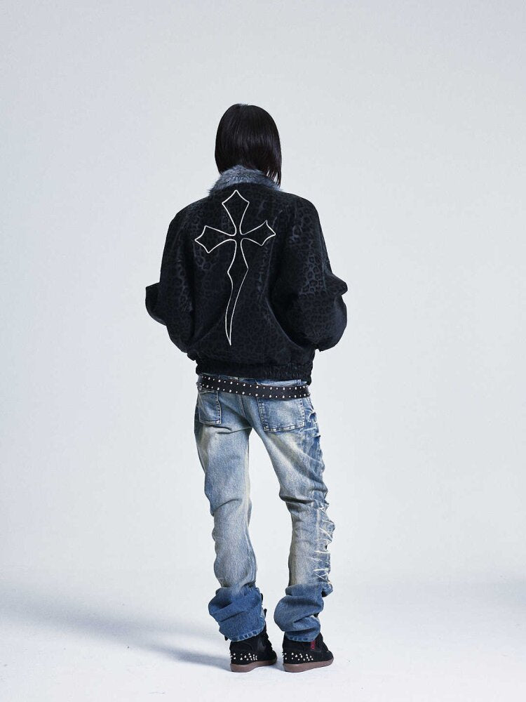 Soft PU Leopard Print Zip Jacket【s0000015556】