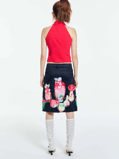 Vintage Porcelain Mid Skirt Slim【s0000018687】