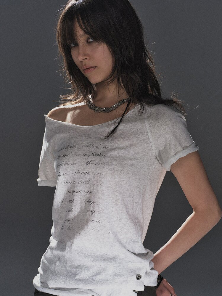 Silver Print Raglan Short T Shirt【s0000016241】