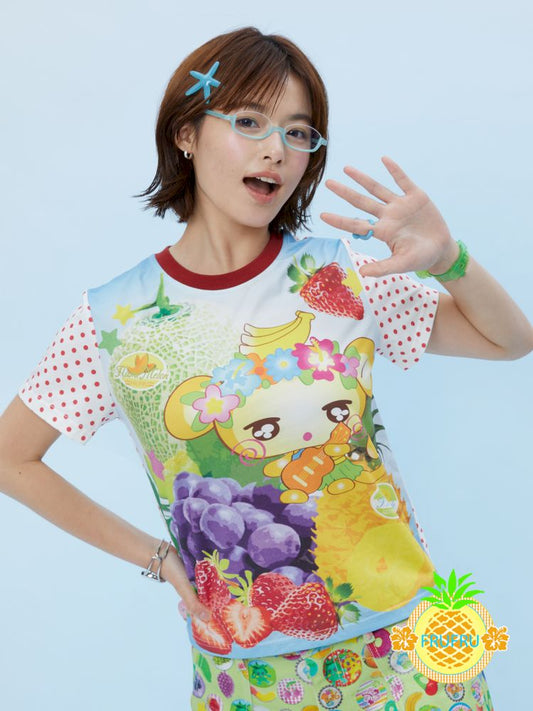Cute cartoon monkey print short-sleeved T-shirt【s0000012867】