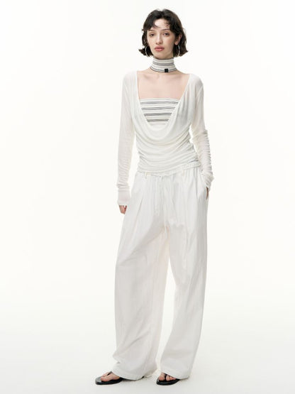 Striped bustier short skirt suit【s0000013740】