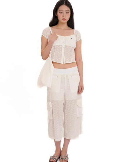 Cotton Jacquard Textured Cool Pants【s0000013459】