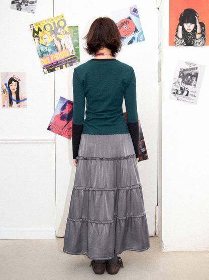 Stripe Splicing Printed T-Shirt【s0000011648】