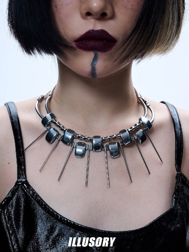 Heavy Craft Punk Style Choker Necklace【s0000018812】