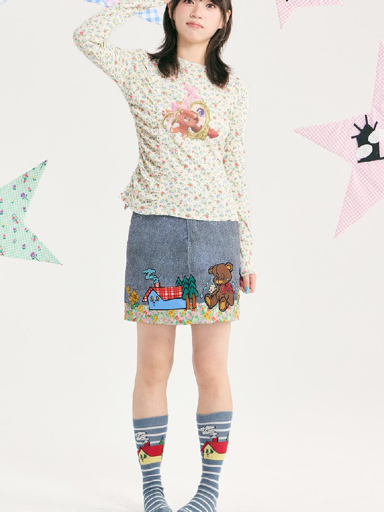 Striped Bear Little House Socks【s0000018722】