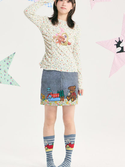 Striped Bear Little House Socks【s0000018722】