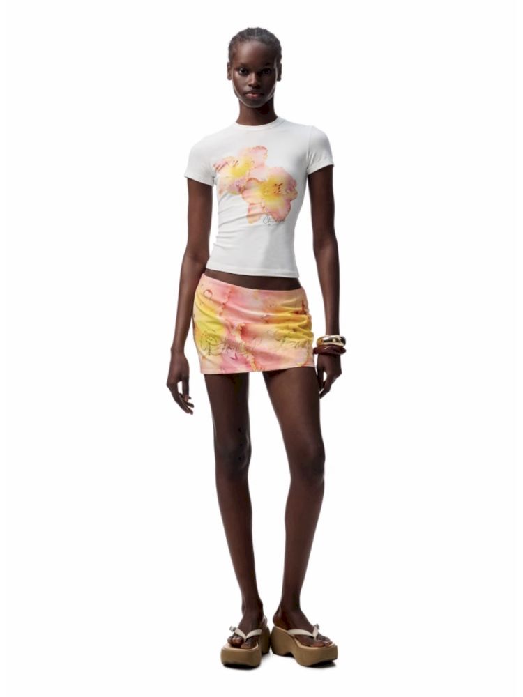 Floral full print bustier skirt【s0000012396】