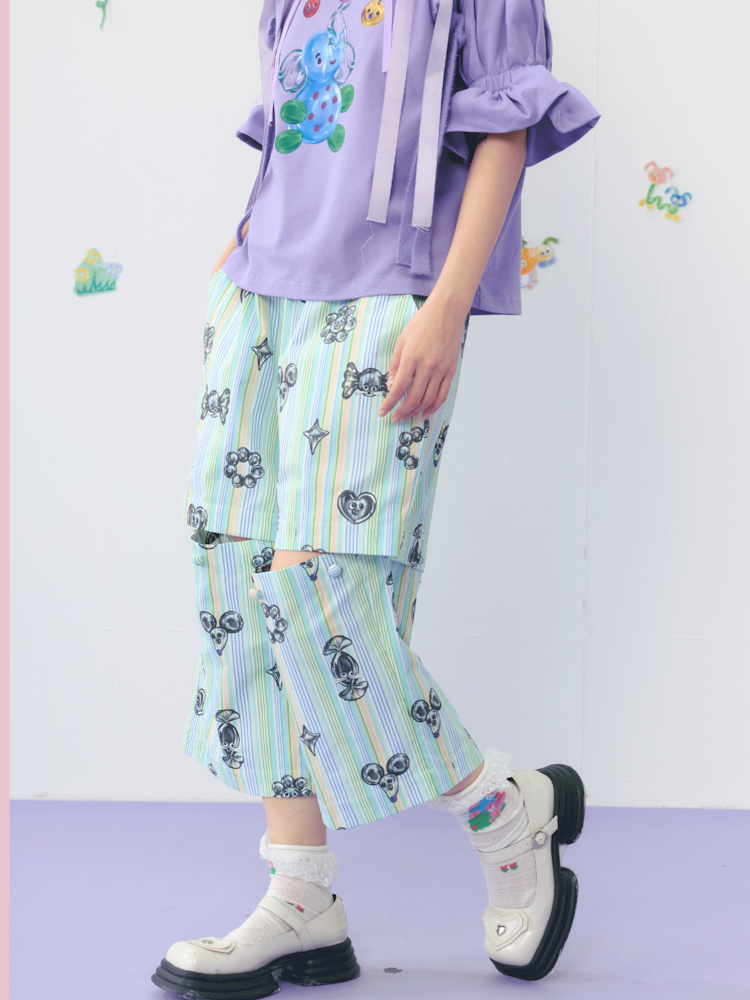 Multi Layered Patchwork Removable Summer Casual Pants [S0000009536]