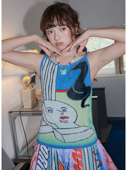 Snake print knitted strapless top【s0000012816】