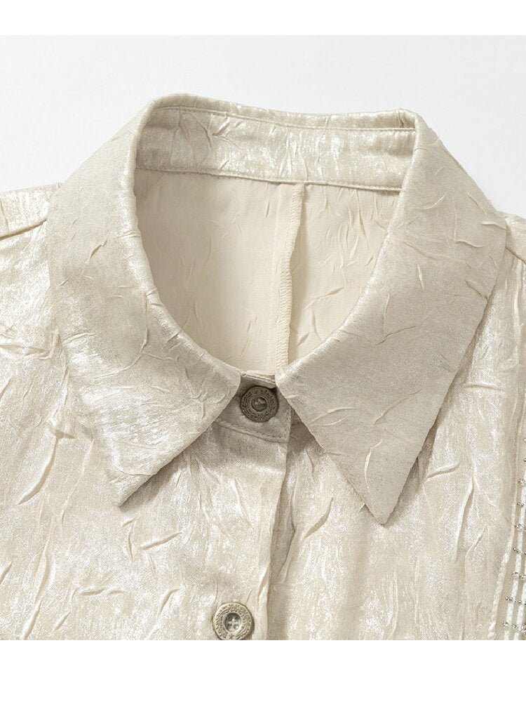 Baroque Chain Satin Long Shirt【s0000017240】