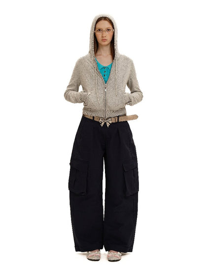 Long Staple Cotton Cargo Trousers【s0000016138】