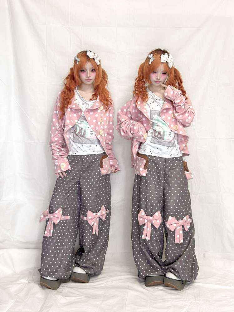 Wooden Button Polka Dot Jacket【s0000015201】
