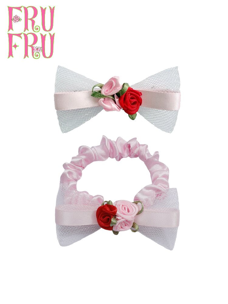 Traditional Rose Bow Hair Clip Tie【s0000017465】