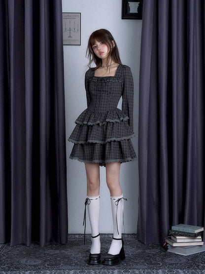 Plaid Princess Cake Dress [S0000010122]