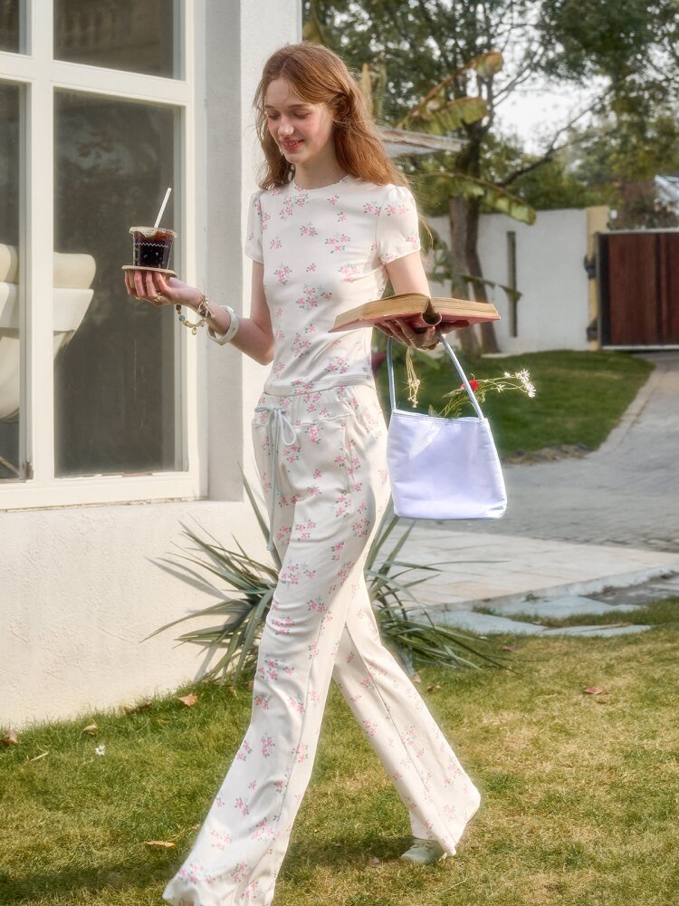 Blue Velvet Cotton Flower Dress【s0000015623】