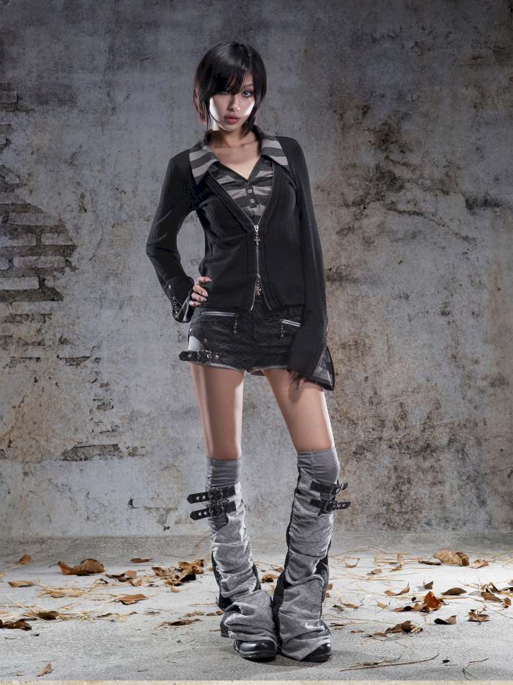 Faux Two-Piece Leggings Low-Rise Shorts【s0000014485】