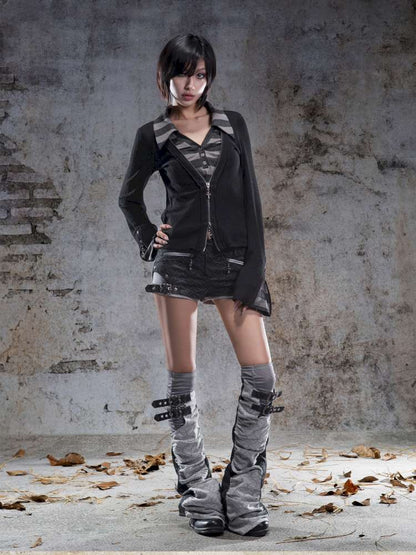 Faux Two-Piece Leggings Low-Rise Shorts【s0000014485】