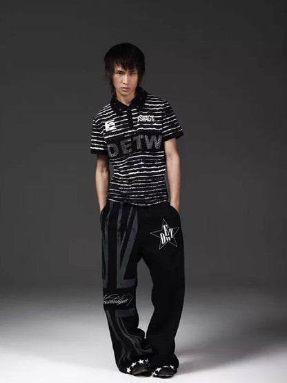 Thorn Letter Rhinestone Polo Shirt【s0000018268】