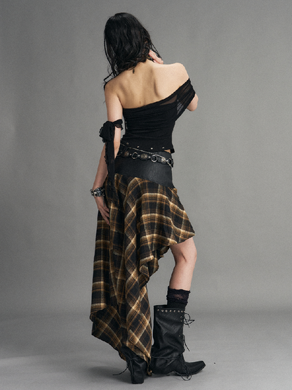 Mesh Knit Strapless Cropped Top【s0000017525】