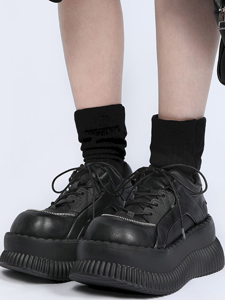 Gothic subculture lace up thick bottom shoes【s0000013710】